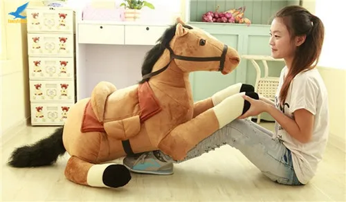 Fancytrader Giant Stuffed Plush Horse Toys Big Soft Emulational Lying Horse Doll 130cm 51`` Nice Gifts for Children (16)