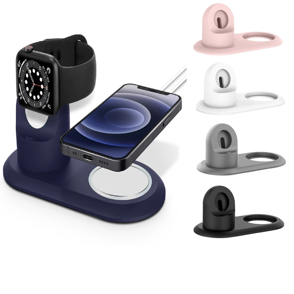Skin Silicone Charger Stand Holder Charging Station Dock for Apple Watch Series 1/2/3/4 44mm/42mm/40mm/38mm for Magsafe mobile stand for bike