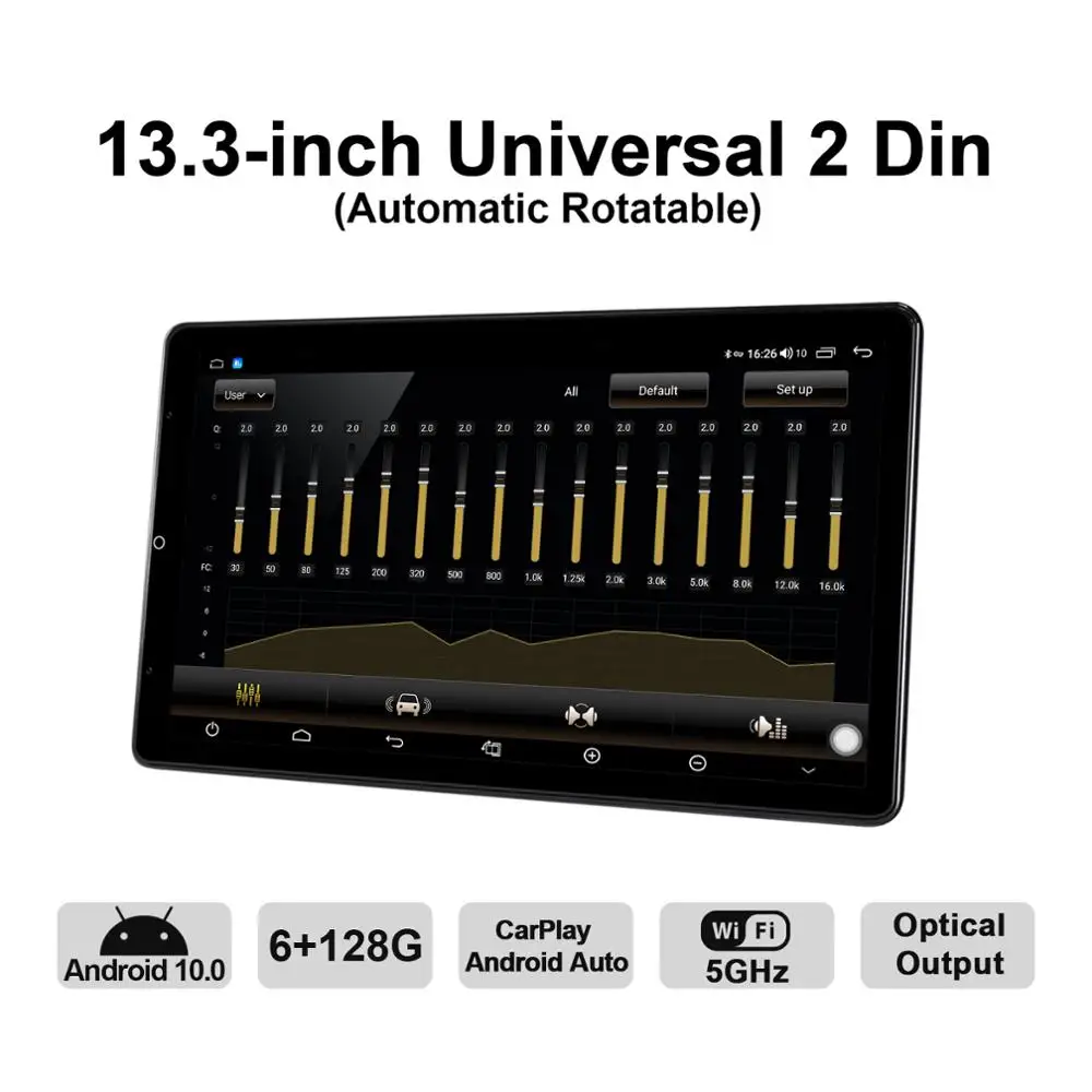 Car Radio player 13.3 inch IPS multimedia video GPS RDS player universal 6GB RAM+128GB ROM 1920*1080 2 din support 4G IPS WIFI