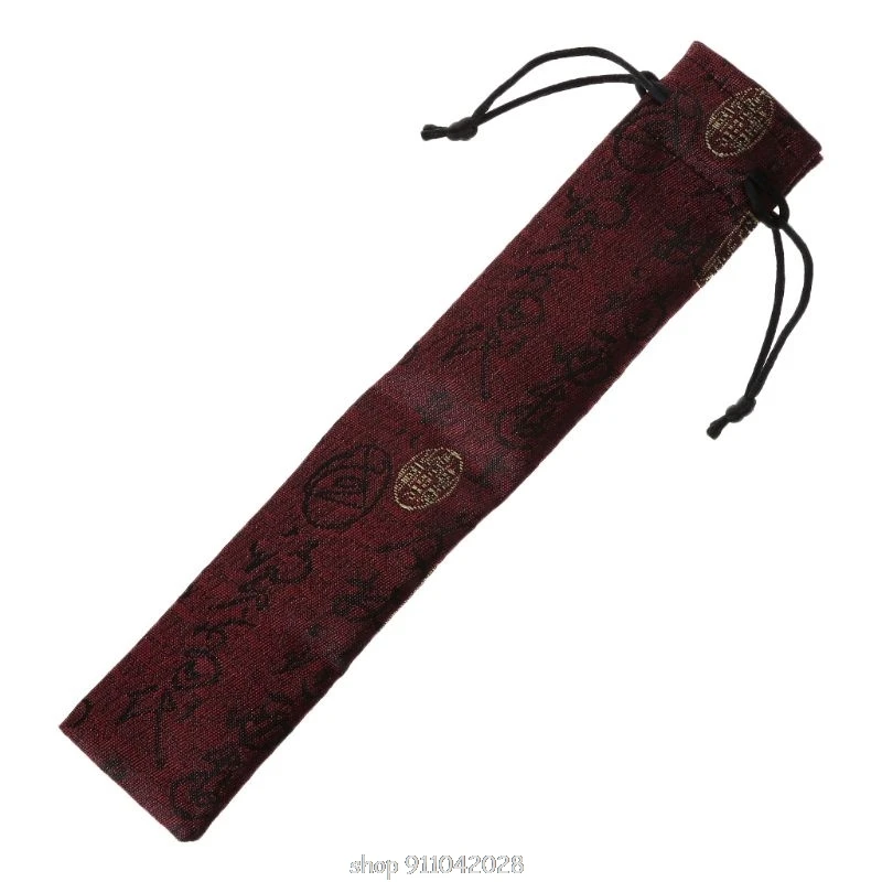 Chinese Calligraphy Style Decorative Folding Hand Fan Bag Dustproof Holder Protector Pouch Case Cover Gifts N13 20