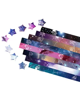 

Lucky Galaxy Star Origami Paper Colored Paper Gift Craft Star Folded Stacked Paper Strips Handmade Home DIY Decoration