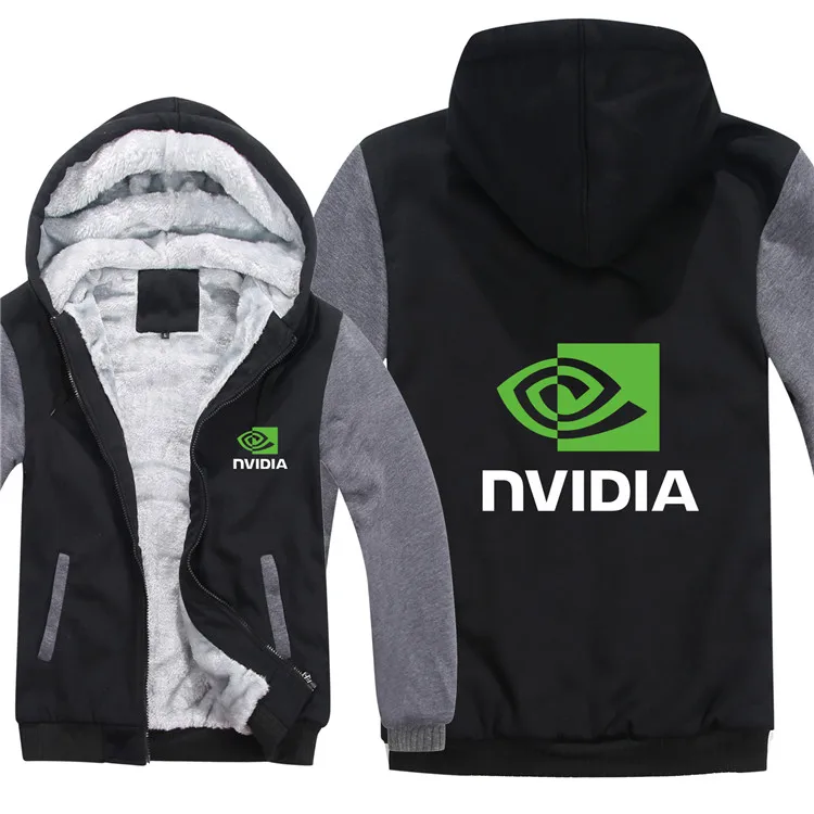 Зимние толстовки с капюшоном Nvidia для мужчин, пальто Geforce GTX, пуловер, шерстяная куртка с подкладкой, толстовки с капюшоном Nvidia, HS-060