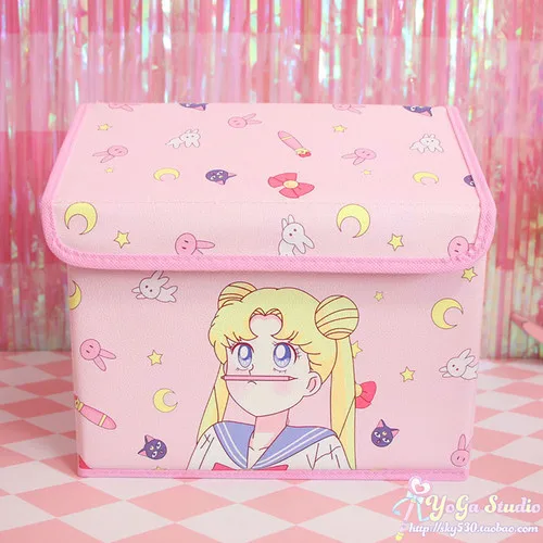 Бежевый Мультфильм милый My Melody Cardcaptor Sakura Сейлор Мун девушки косметическая коробка сумки макияж сумки игрушки складной ящик для хранения сумка органайзер - Цвет: Бежевый