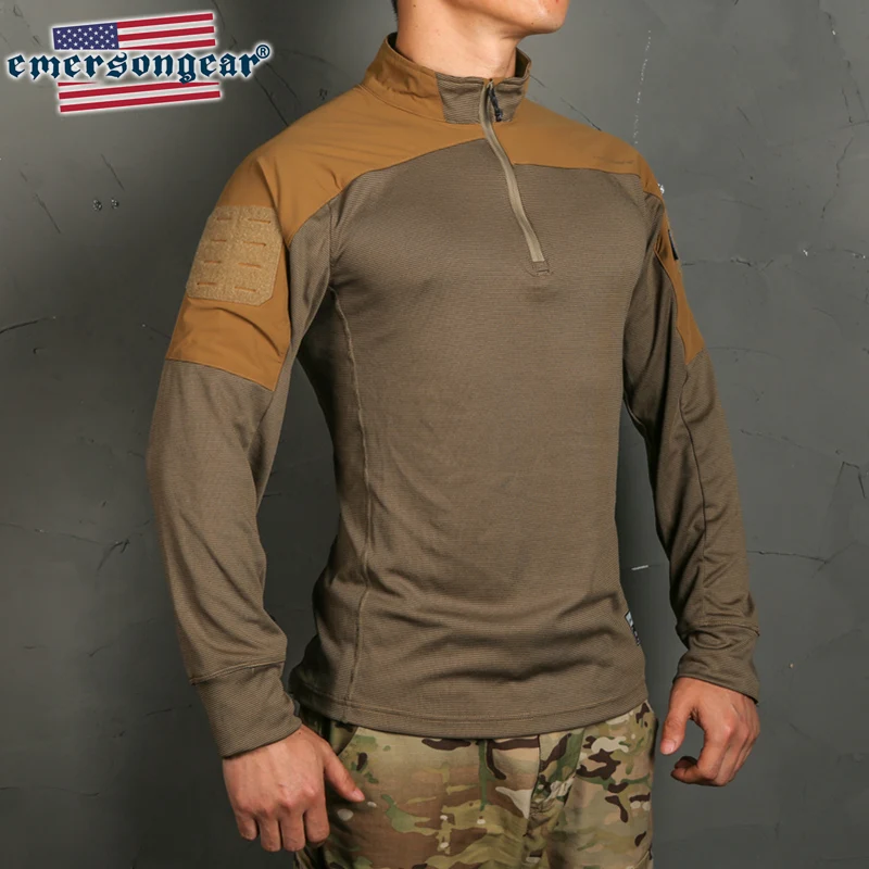 Мужская Тренировочная рубашка Emersongear быстросохнущая растягивающаяся с длинными