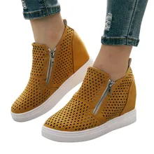 CHAMSGEND/Женская обувь в европейском и американском стиле; импортные товары; большие размеры; повседневная обувь на плоской подошве с двойной молнией; модные невысокие ботинки