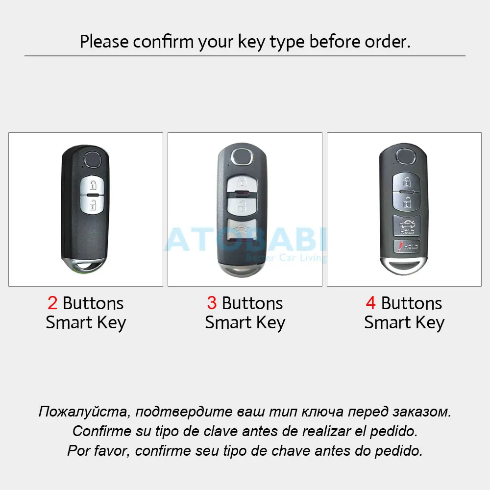 Чехол для автомобильного ключа из натуральной кожи Mazda 3 2 5 6|auto smart key|smart key caseauto case |