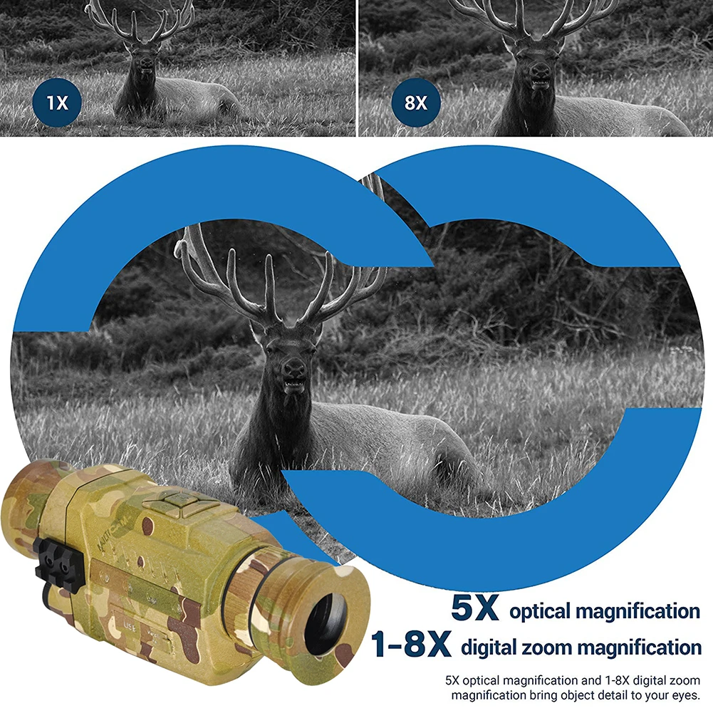 Ночного видения Монокуляр 5X инфракрасная цифровая камера видео 200 м Диапазон для наружного охоты кемпинга - Цвет: A1