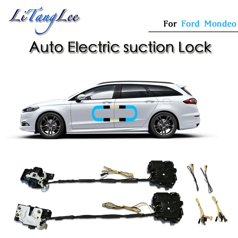 

Автомобильная мягкая закрывающаяся дверная защелка для Ford Mondeo 2015 ~ 2019, актуатор, автоматический Электрический поглощающий всасывающий бесшумный закрыватель