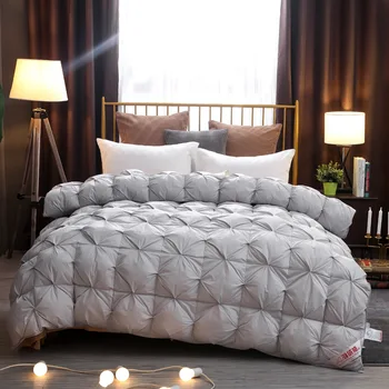 

Goose Down Winter Quilt Comforter Blanket Duvet Filling Cotton Cover Twin Single Queen King Supper Pleat Design Double Quilt Cor