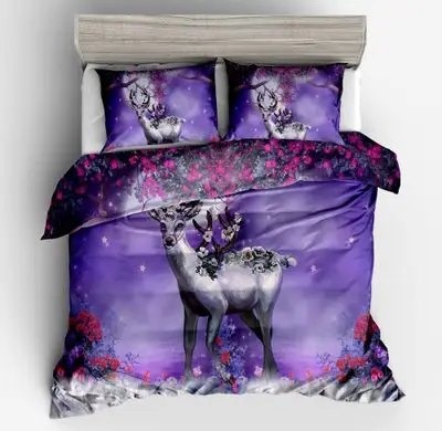 9 King size bedding set quilt cover letter feather home textile new comfortable home bedding Christmas elk bed set queen bed set - Color: 9