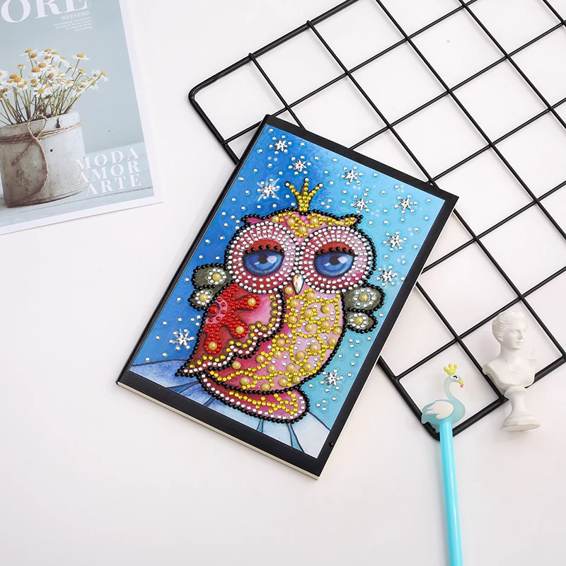 DIY Сова Алмаз особенной формы живопись 56 страниц A5 блокнот альбом для зарисовок книга алмаз вышивка крестиком ремесло подарки