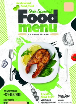 

factory price A4 size menu single side print with matt lamination