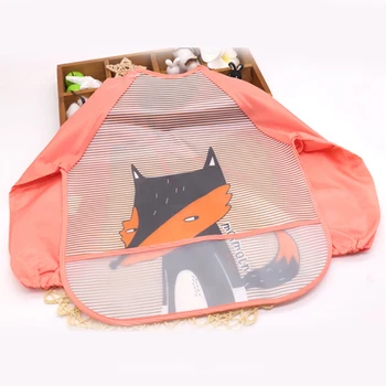 

Cute Cartoon Baby Bibs Children Long Sleeve Apron Coverall Feeding Bib Kawaii Waterproof Colorful Infant Bib Full Sleeve Bibs