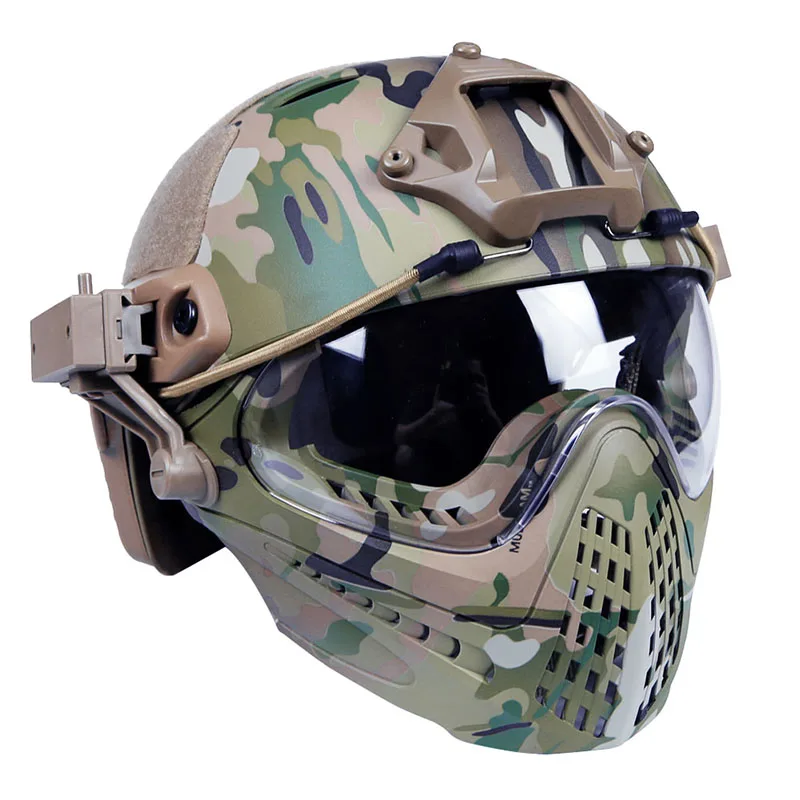 

FAST Tactical Helmet Protective Paintball Wargame Helmet Army Airsoft MH Tactical Helmet Tactical Mask 2 in 1 combination helmet