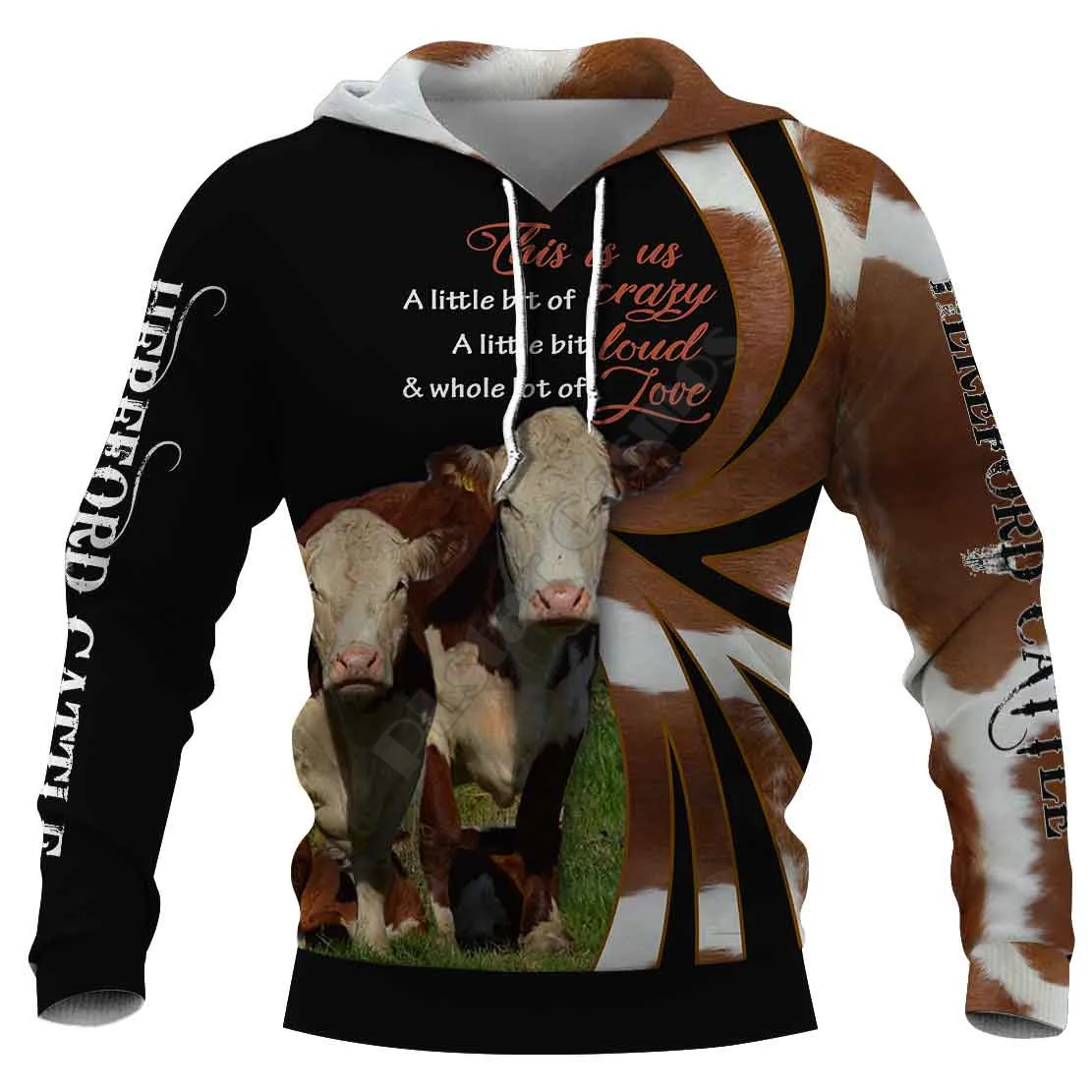 Hereford Cattle 3D Hoodies Printed Pullover Men For Women Funny Animal Sweatshirts Fashion Cosplay Apparel Sweater