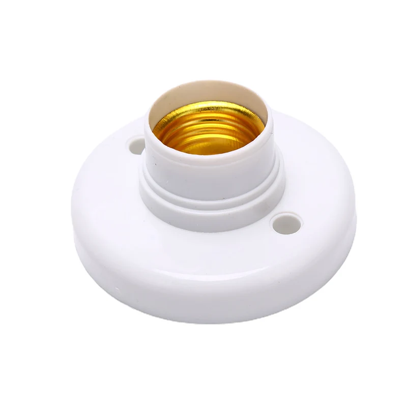 6pcs/lot E27 Screw Cap Socket White Ceiling Light Lamp Bulb Fixing Base Stand Light Bulb Holder Household Round Lamp Base