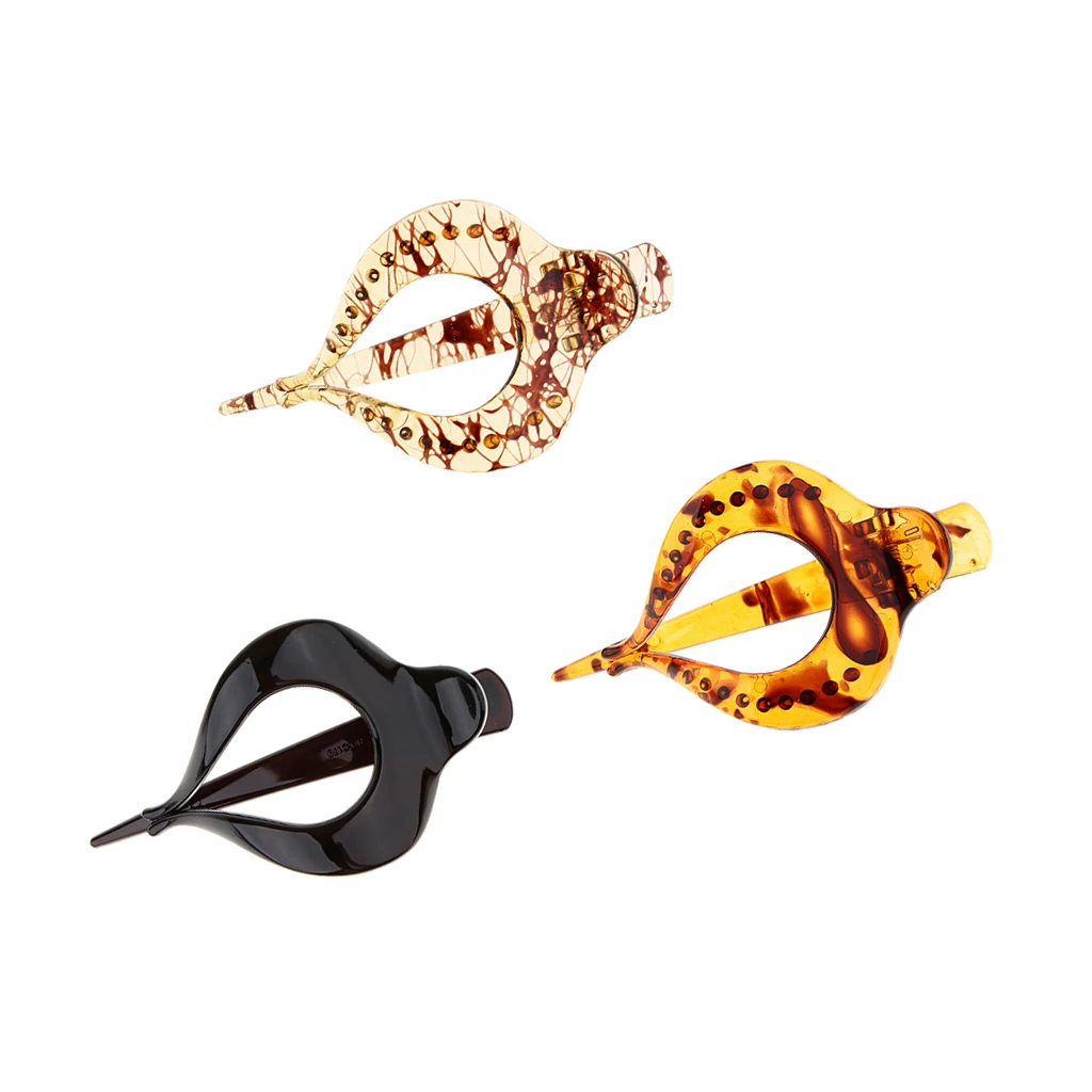 3/pack Large Heart Acrylic Hair Claw Clip Casual Barrette Women