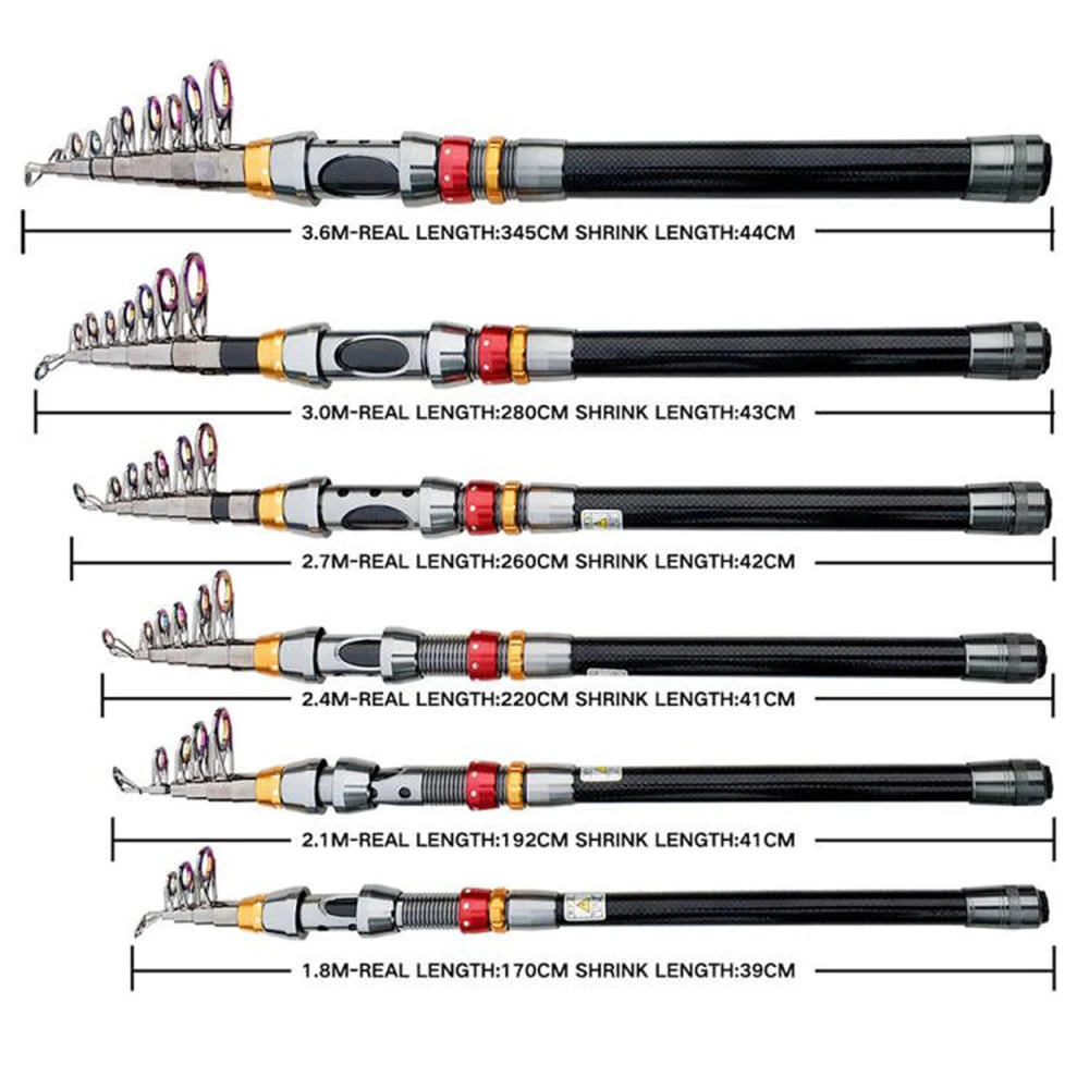 Fishing Rod and Reel Combo 1.8M-3.6M Fishing Rod 5.2:1 Spinning Fishing Reel Portable Freshwater Kit Set fishing pole set fishing rod and reel combo fishing rod