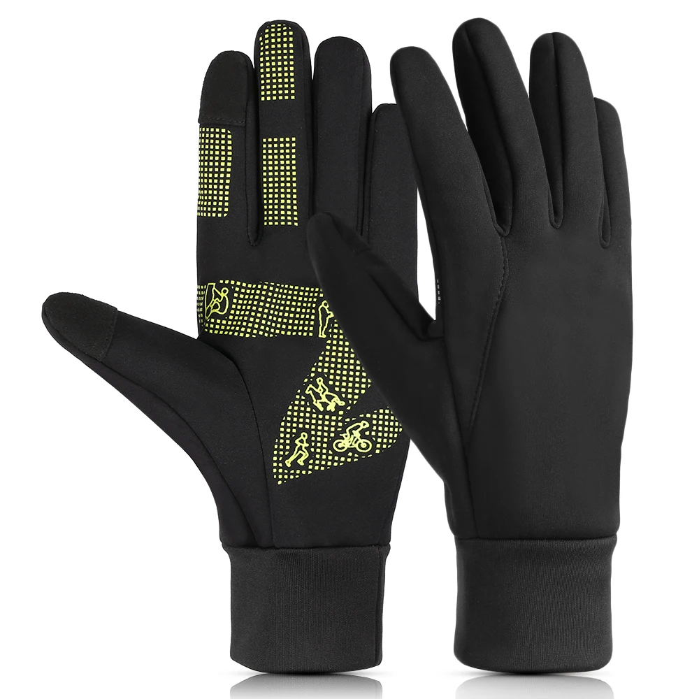 Перчатки для сенсорного экрана, зимние перчатки с флисовой подкладкой, спортивные перчатки для мужчин, ветрозащитные термоперчатки для велоспорта, альпинизма