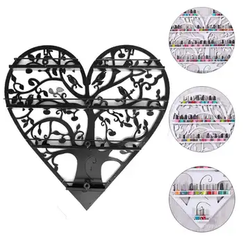 

4 Tier Metal Heart Nail Polish Display Organizer Rack Stand Jewelry Holder Wall Mounting Type Perfume Display Rack 60x60cm