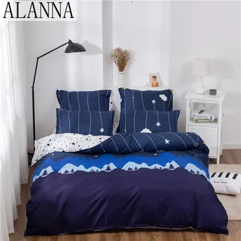 

Alanna X-1010 Printed Solid bedding sets Home Bedding Set 4-7pcs High Quality Lovely Pattern with Star tree flower