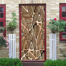 Пользовательские размеры металлические линии двери наклейки ПВХ самоклеющиеся обои для дверей искусство домашний Декор Гостиная Фреска Съемная комната Наклейка