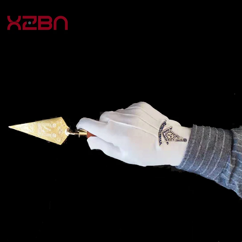 Masonic Gloves White Glove Mason Freedom Regalia Freemasonry Made Embroidery Ceremonial full finger Length 22cm tuxedo gloves