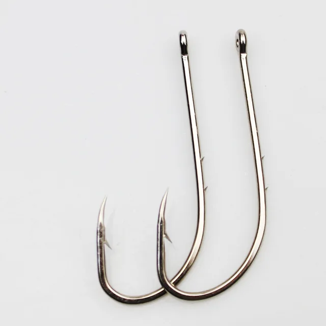 50pcs Fishhook Long Shank Fishing Hook 1#-12# High Carbon Steel Sharp Barbed Offset Narrow Bait Fishing Hooks Tackle Box 5