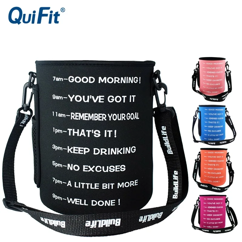 Bolsa funda portabotellas con correa para el hombro, adecuada para Quifit 2.2L 2.5L 3.78L, botella de agua de galón (No incluye botella)