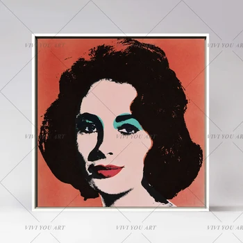 

Best Canvas Art 100% Handpainted Elizabeth Taylor Portrait Oil Painting By Famous Master Andy warhol for Wall decoration Gifts