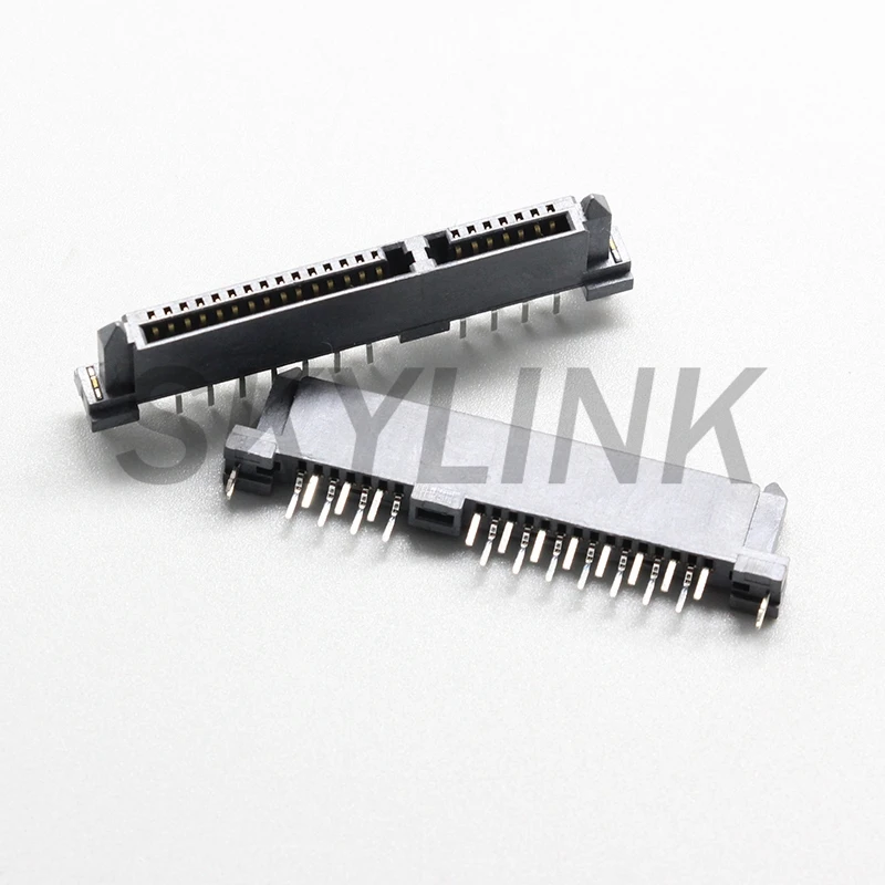 Conector SATA hembra 7P + 15P 22Pin, doble fila, dislocación, interfaz de disco duro