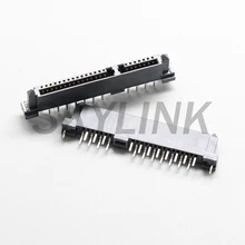Conector sata fêmea 7p + 15p 22pin dupla linha de deslocamento pino disco rígido interface conector soquete