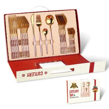 

24pcs Stainless Steel Easy Clean Cutlery Mirror Finish Tableware Smooth Edge Cutting Tool Dinnerware Set Fork Spoon Rustproof