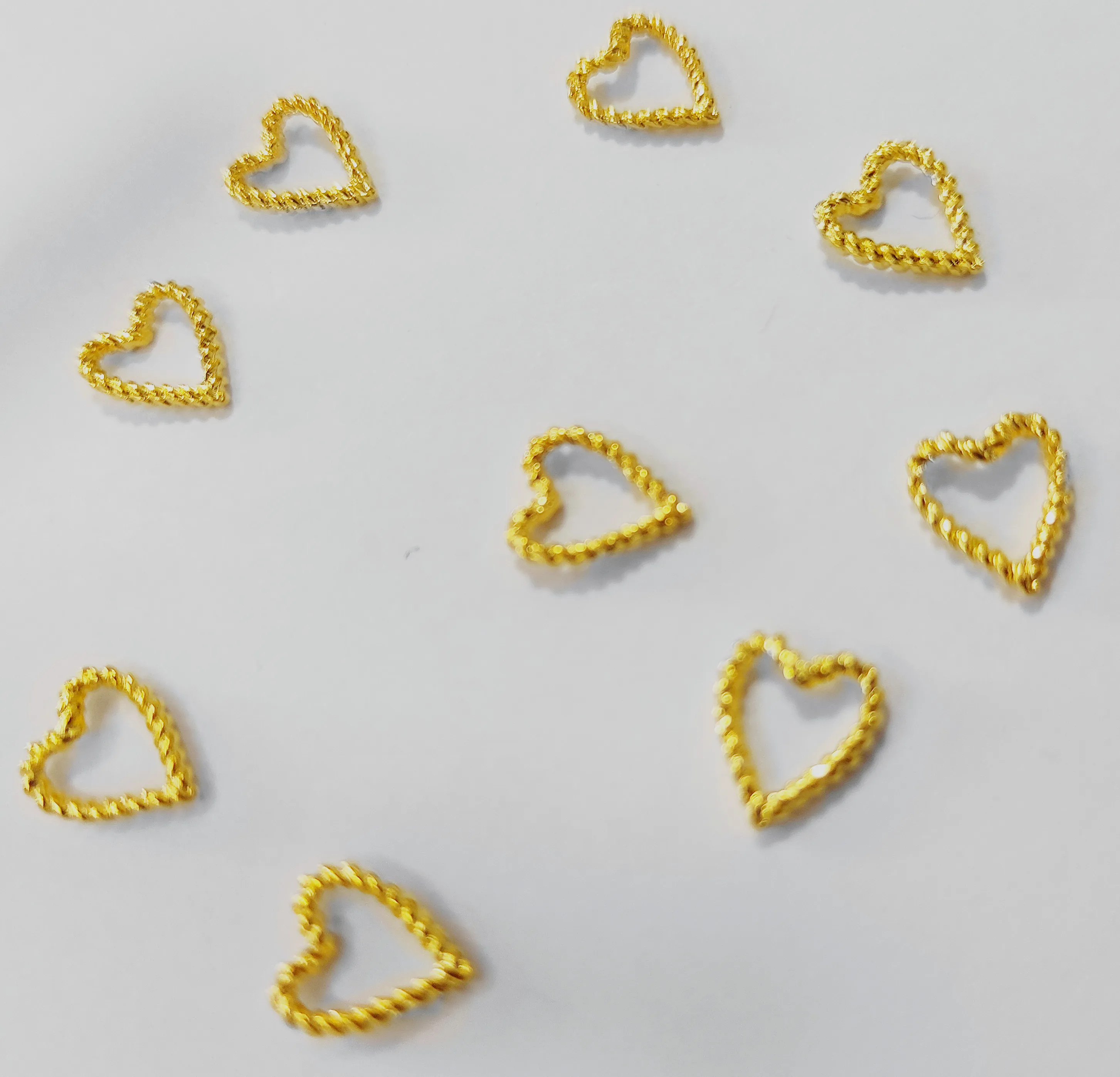 

20Pcs 3d Heart Studs Hollow Nail Art Decorations Charms Manicure Decors Silver Supplies Metal Ornaments for Nailart Design Diy