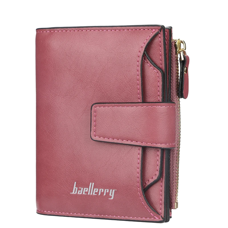 

Women Wallets Fashion Short Design Card Holders Leather Handbag Small with Clasp Coin Purs Female High Quality Wallets for Women