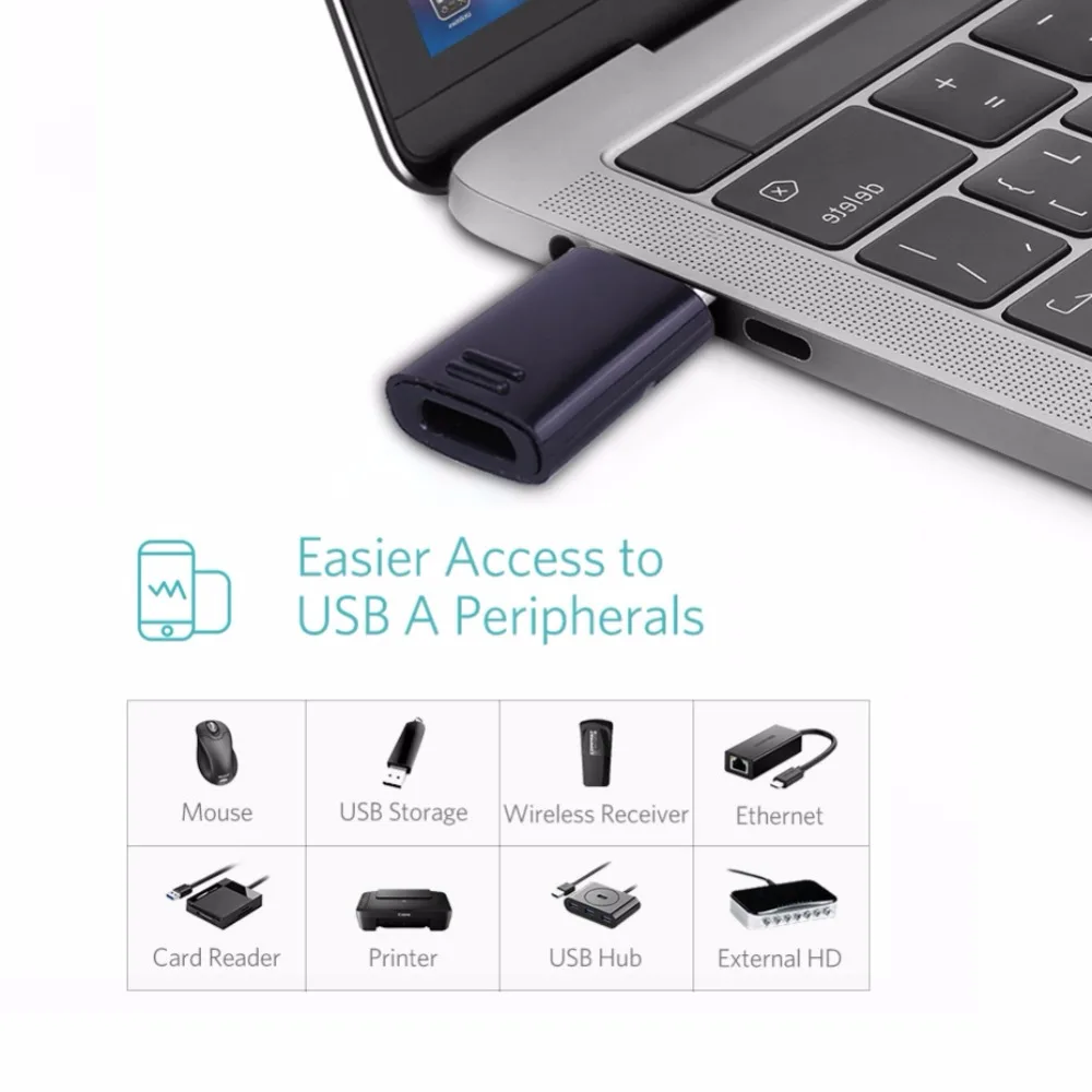 Mini Micro Female to USB 3,1 Male/type-C Male OTG разъем для зарядки и передачи данных адаптер для цифровых фотокамер принтеры