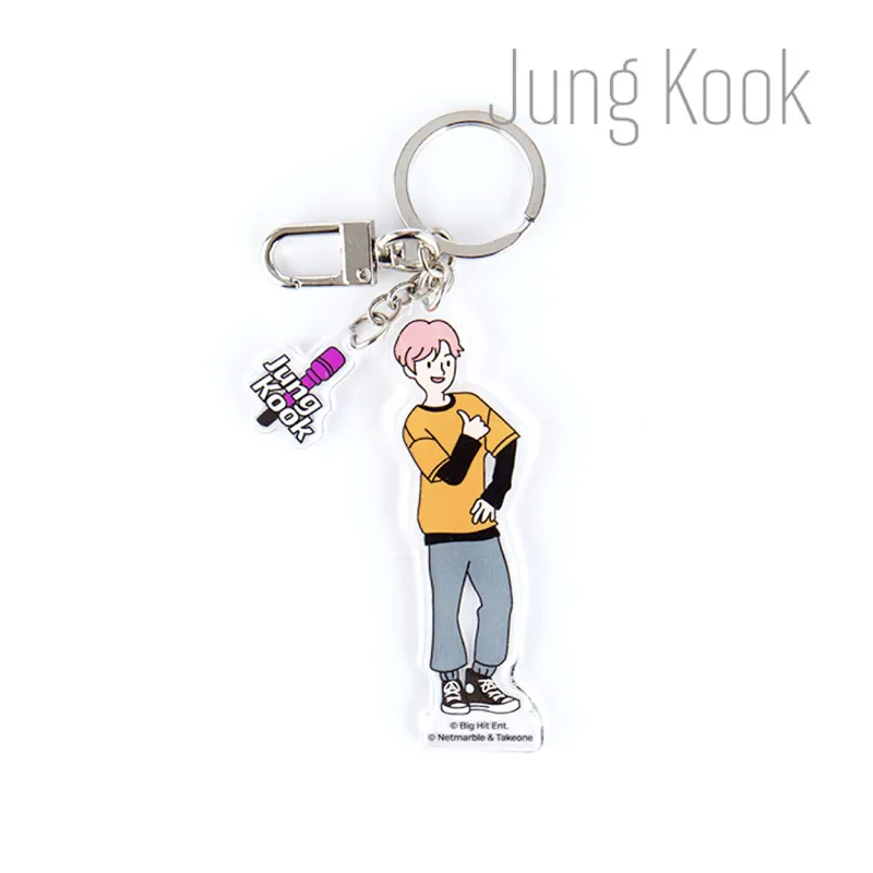 Bangtan мальчики мультфильм акриловый Jimin JIN SUGA JUNG KOOK Rap Monster стенд Рисунок Модель брелок для ключей сказать себя Декор J568 - Цвет: JK