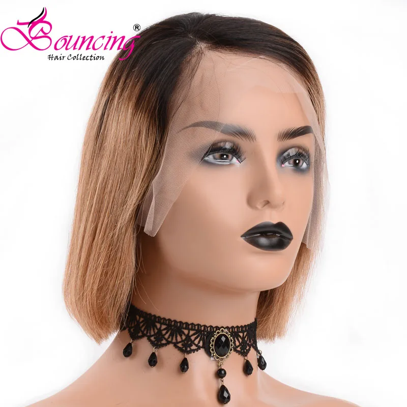 Подпрыгивающие Человеческие волосы remy 13*4 Швейцарский парик фронта шнурка короткий парик Pixie для женщин