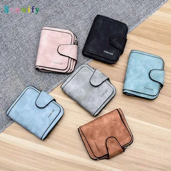 

Ladies Money Clip Zipper Wallet Multi-card Short Short Wallet Solid Color Small Square Bag Dropship