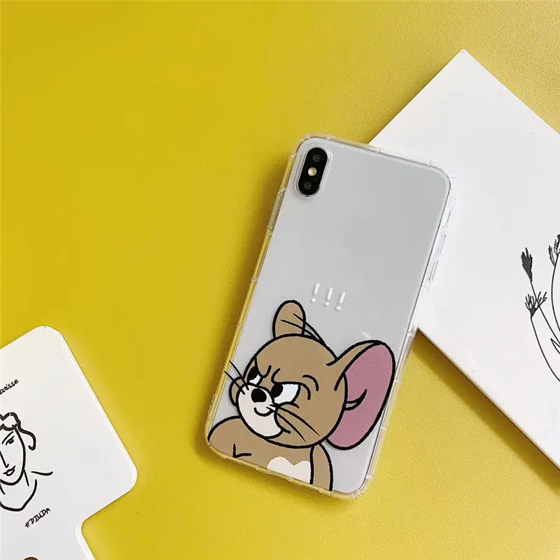 Aoweziic мультяшная кошка и мышь для iPhone xs max xr чехол для телефона xs прозрачный все включено мягкий чехол 6s 7plus 8 чехол для пар