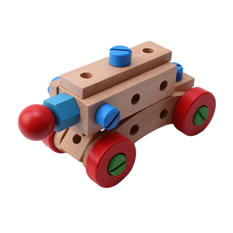 31 капсула деревянные разборные строительные блоки автомобильные игрушки гайка и винт собрать детские развивающие игрушки