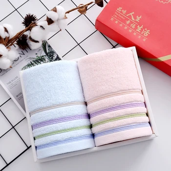 

Cotton Towel Face 2 Strips Hair Towel Set of Adult Towels Toallas De Mano Gift Box Soft Absorbent Wedding Gif Face Towel FF60T29