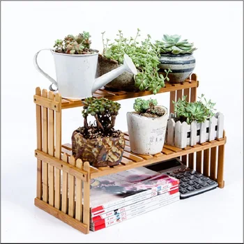 

Moso Bamboo Solid Wood Succulent Desktop Small Pergola Office Windowsill Rack Pot Frame Table Mini Storage Shelf