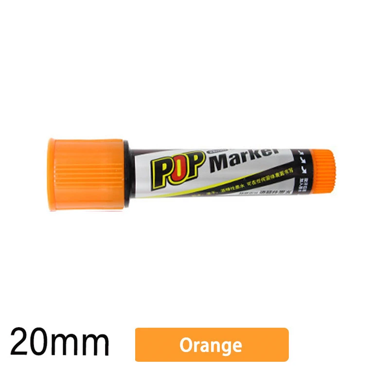 20mm Orange 12 цветов маркер ручка постер художественная рекламная ручка цветная краска спиртовое волокно наконечник поп-графическая эскизная ручка 20 мм 30 мм товары для рукоделия - Цвет: 20mm Orange