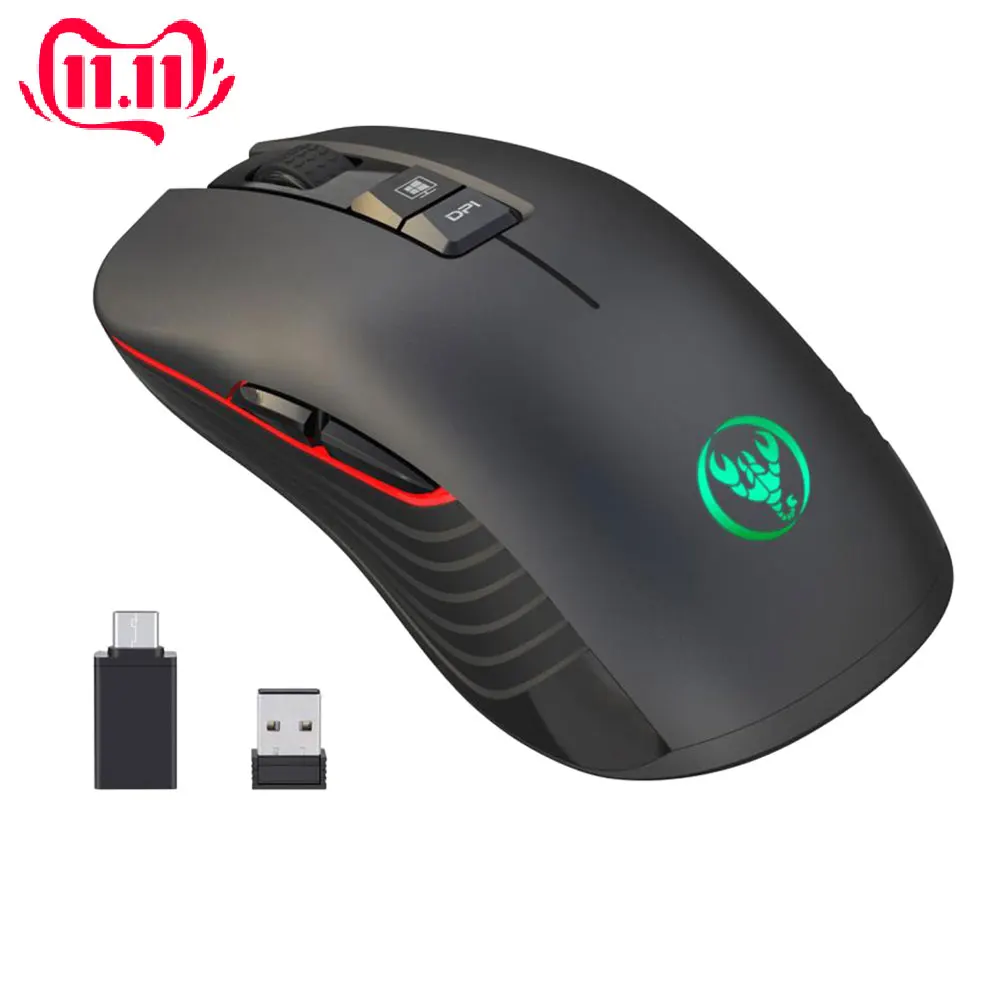 Эргономичная беспроводная мышь, оптическая USB мышь, мышь для ПК, ноутбука, 7 цветов, дыхательный светильник, беспроводная мышь для ПК, компьютерная мышь для геймера