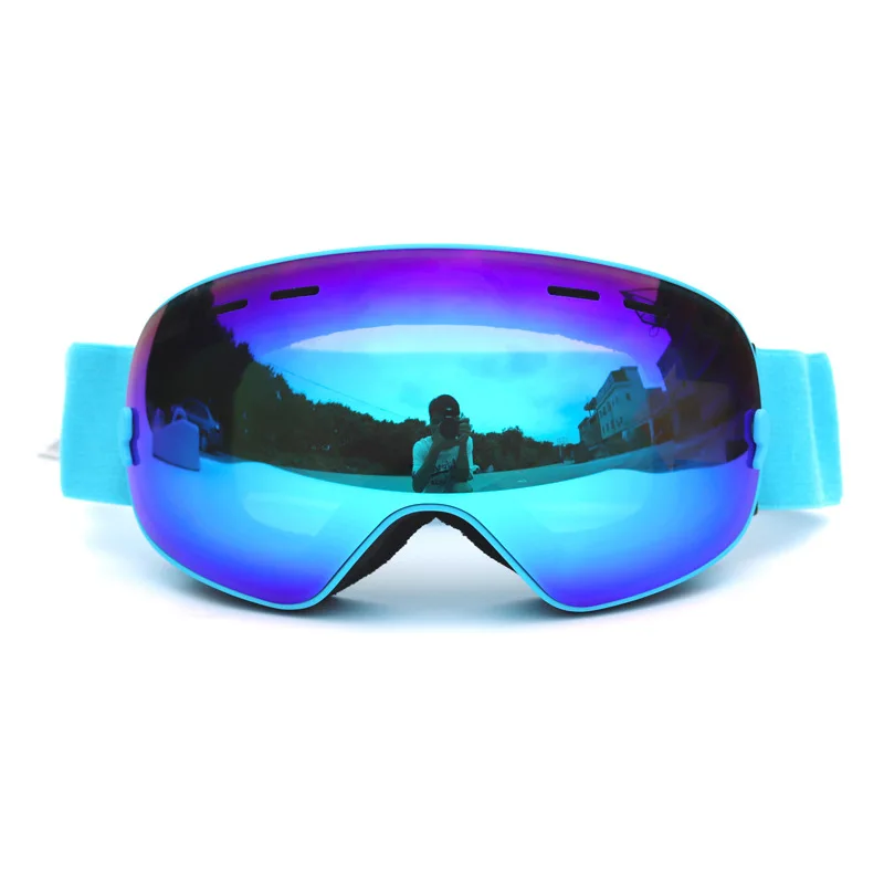 Men Women Ski Goggles Snowboard Glasses for Skiing UV400 Protection Snow Skiing Glasses Anti-fog Ski Mask Goggles - Цвет: blue