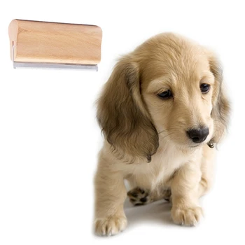 

Pet Hair Removal Comb Solid Wood Handle Stainless Steel Pet Grooming Comb Dog Cat Hair Deshedding Comb Brush for Cats Dogs