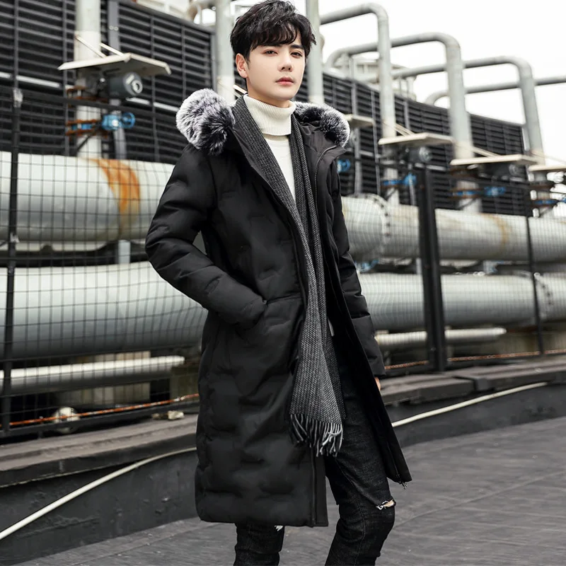 Новая стильная мужская одежда из хлопка, Толстая куртка средней длины в Корейском стиле на подкладке из хлопка, молодежное зимнее пальто, красивое хлопковое C