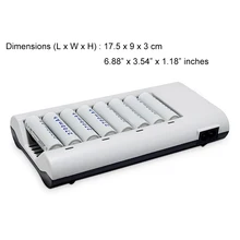 Высокое качество 8 слотов быстрое умное зарядное устройство для AA AAA NiMH NiCd, перезаряжаемый аккумулятор зарядки