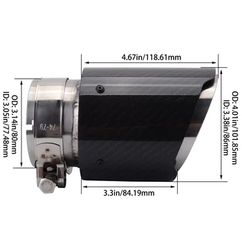 

Evil Energy Car Carbon Fiber Exhaust Muffler Tail Tip 76mm Inlet 101mm Outlet Exhaust Tip Pipes Stainless Steel Exhaust Tip